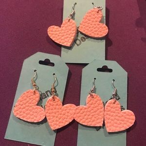 Pink heart earrings